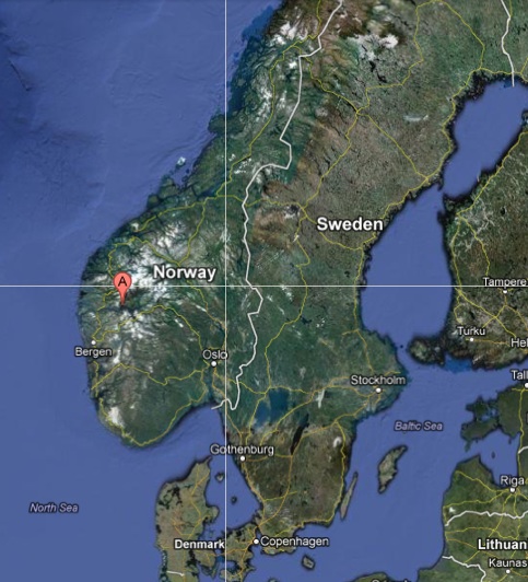 Map of Fjaerland Norway